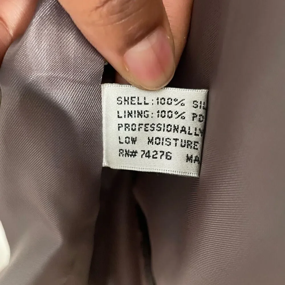 Enrico Gelini Collezione Mens Sportcoat 42R 100% Silk Single Lapel Tan Black